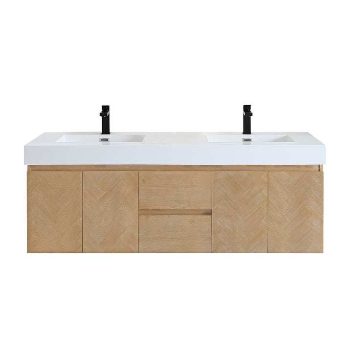 Siena 60" Wall-mounted Double Bathroom Vanity
