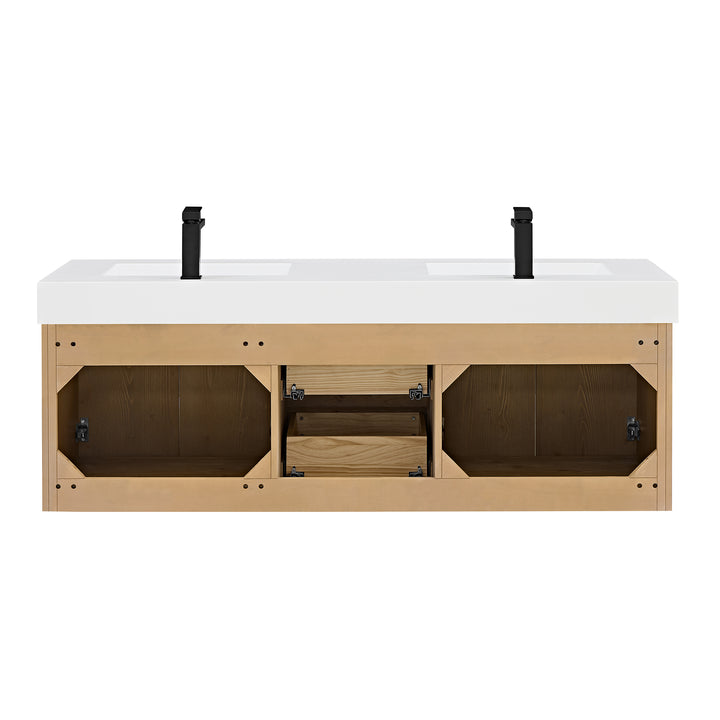Siena 60" Wall-mounted Double Bathroom Vanity