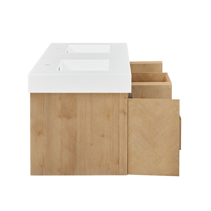 Siena 60" Wall-mounted Double Bathroom Vanity