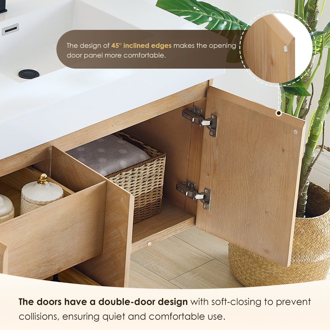 Siena 60" Wall-mounted Double Bathroom Vanity