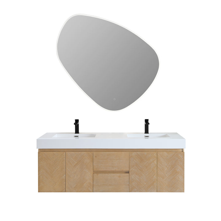 Siena 60" Wall-mounted Double Bathroom Vanity
