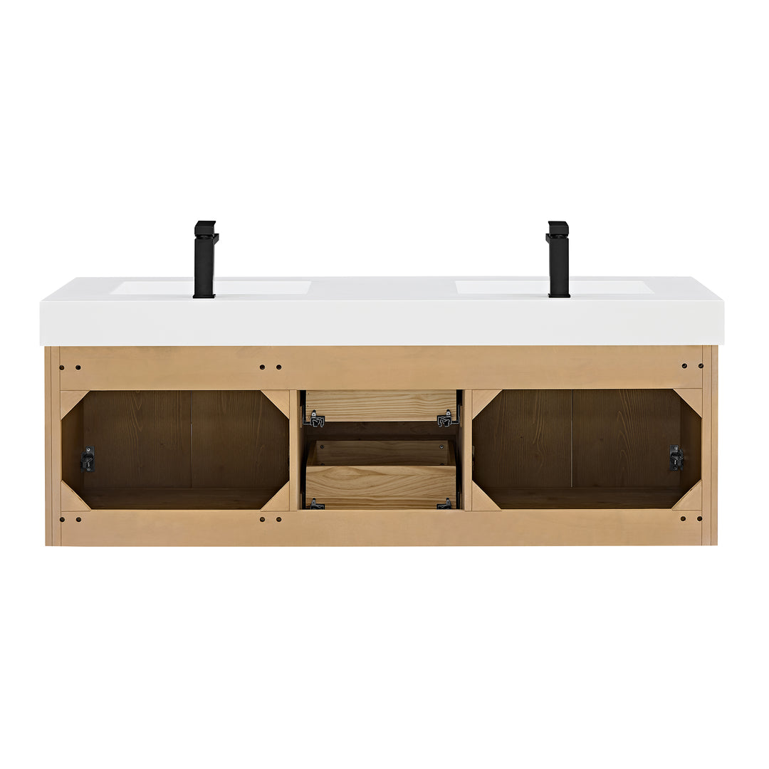 Siena 60" Wall-mounted Double Bathroom Vanity