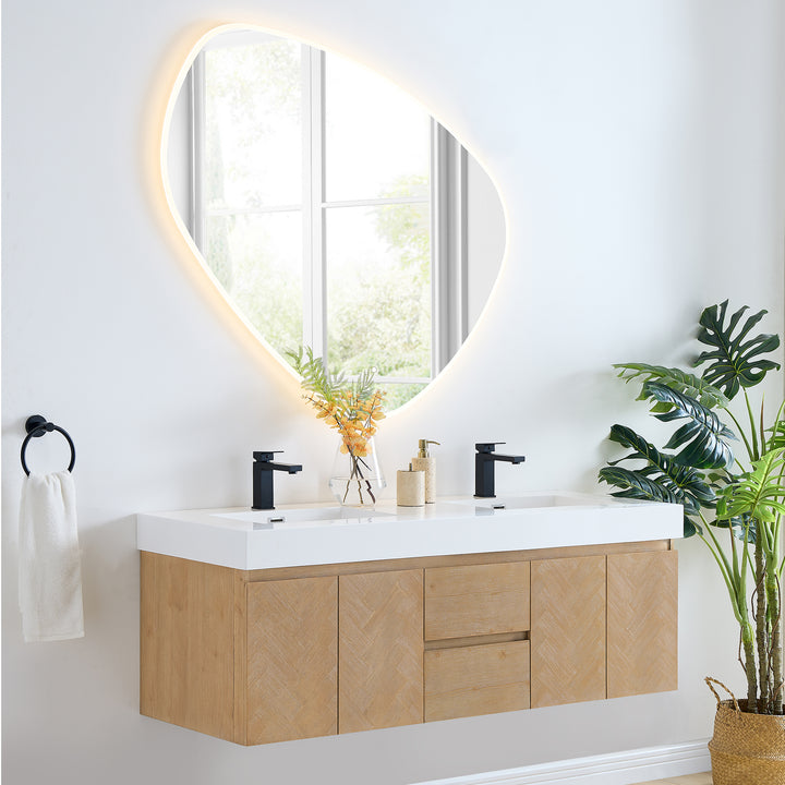 Siena 60" Wall-mounted Double Bathroom Vanity