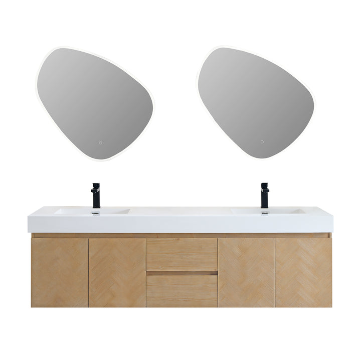 Siena 72" Wall-mounted Double Bathroom Vanity