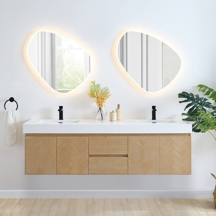 Siena 72" Wall-mounted Double Bathroom Vanity