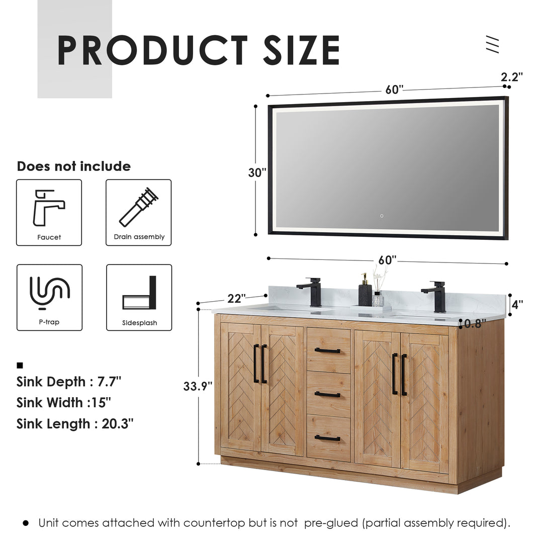 Anais 60" Double Bathroom Vanity