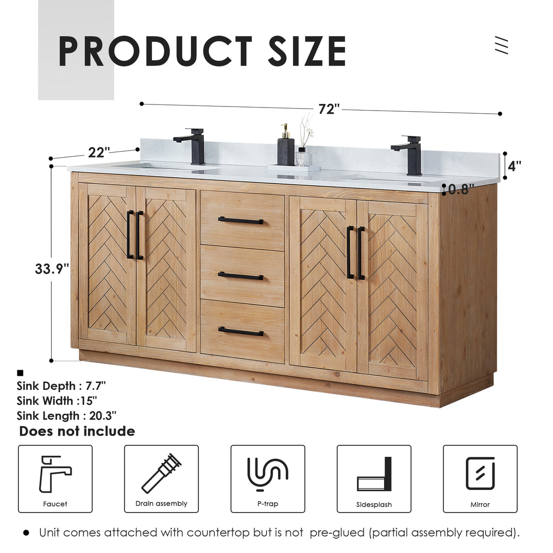 Anais 72" Double Bathroom Vanity