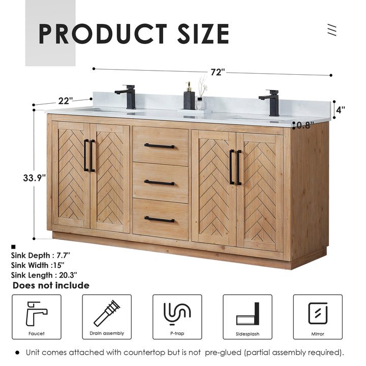 Anais 72" Double Bathroom Vanity
