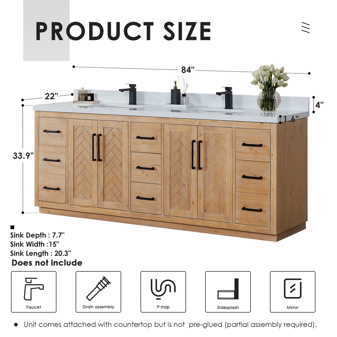 Anais 84" Double Bathroom Vanity