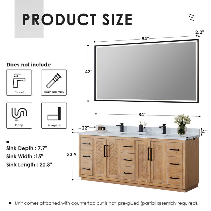 Anais 84" Double Bathroom Vanity