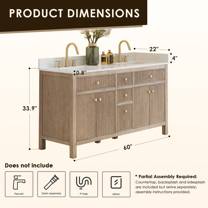 Cerrito 60" Double Bathroom Vanity