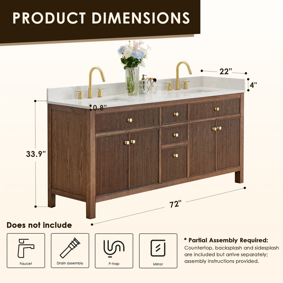 Cerrito 72" Double Bathroom Vanity