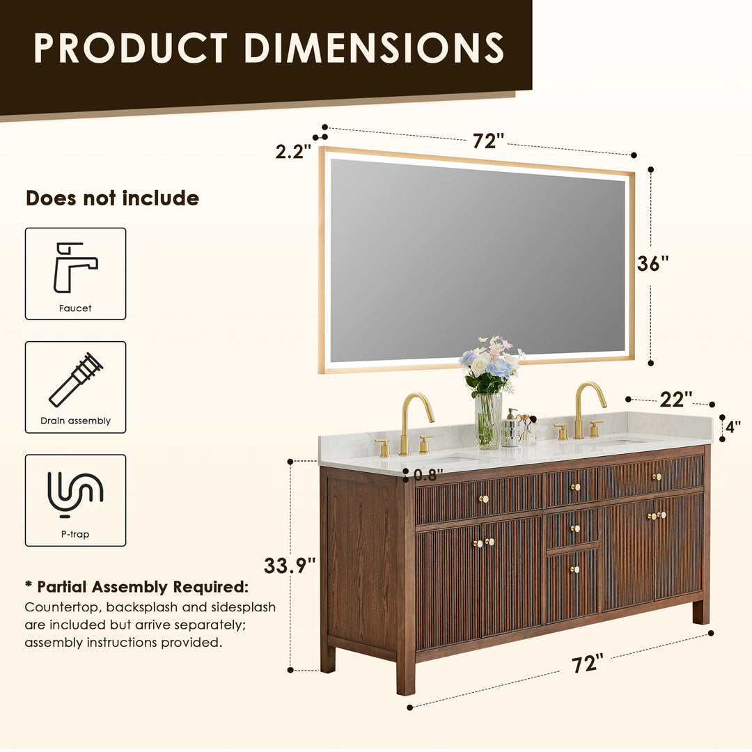 Cerrito 72" Double Bathroom Vanity