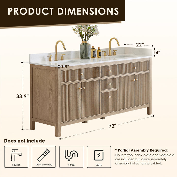 Cerrito 72" Double Bathroom Vanity