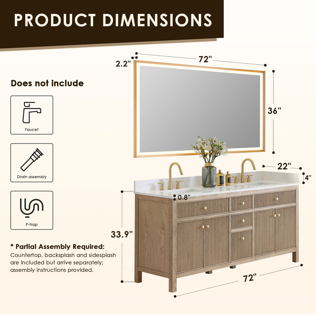 Cerrito 72" Double Bathroom Vanity