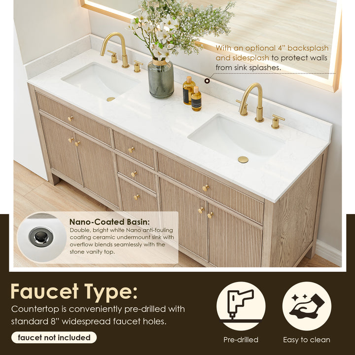 Cerrito 72" Double Bathroom Vanity