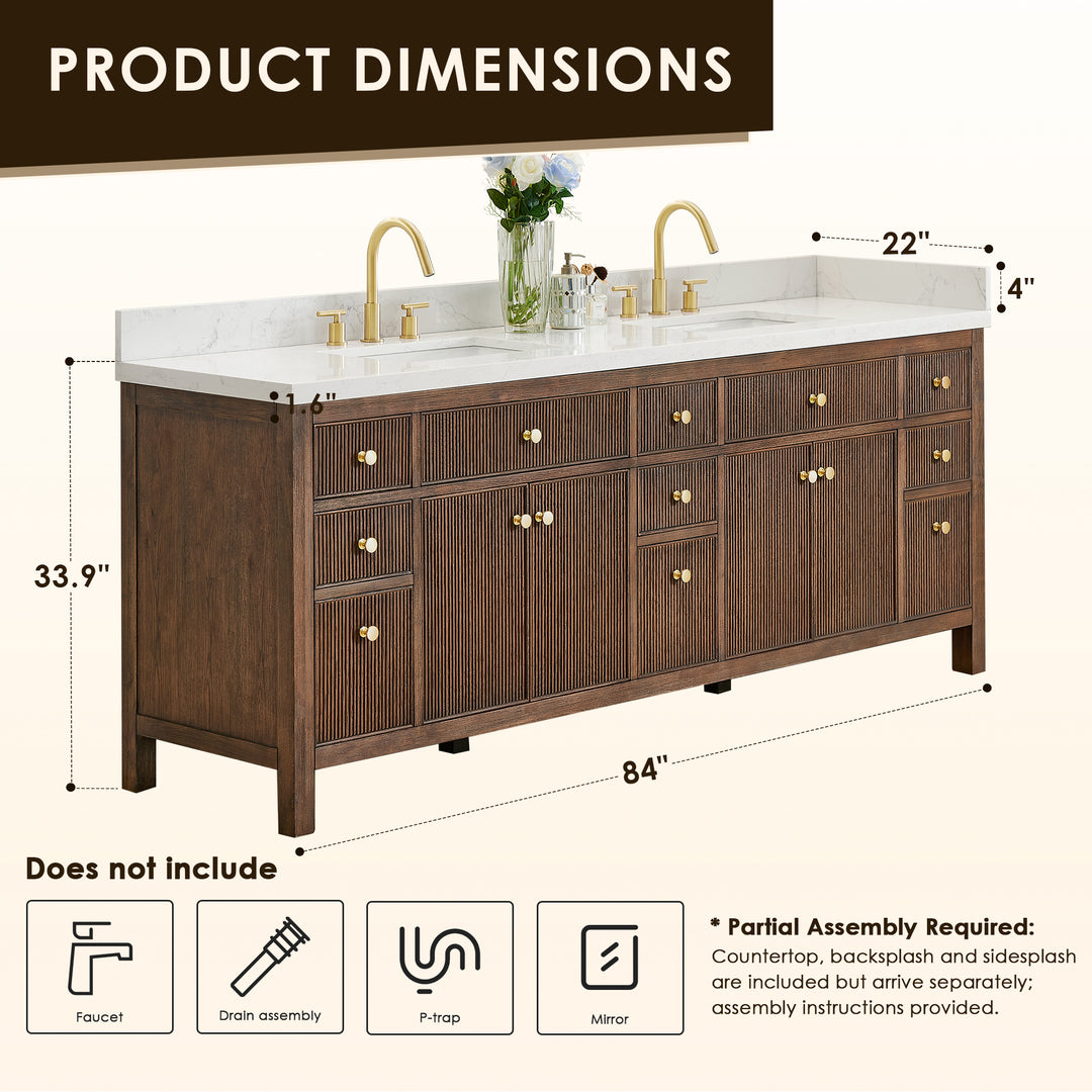 Cerrito 84" Double Bathroom Vanity