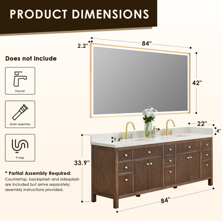 Cerrito 84" Double Bathroom Vanity