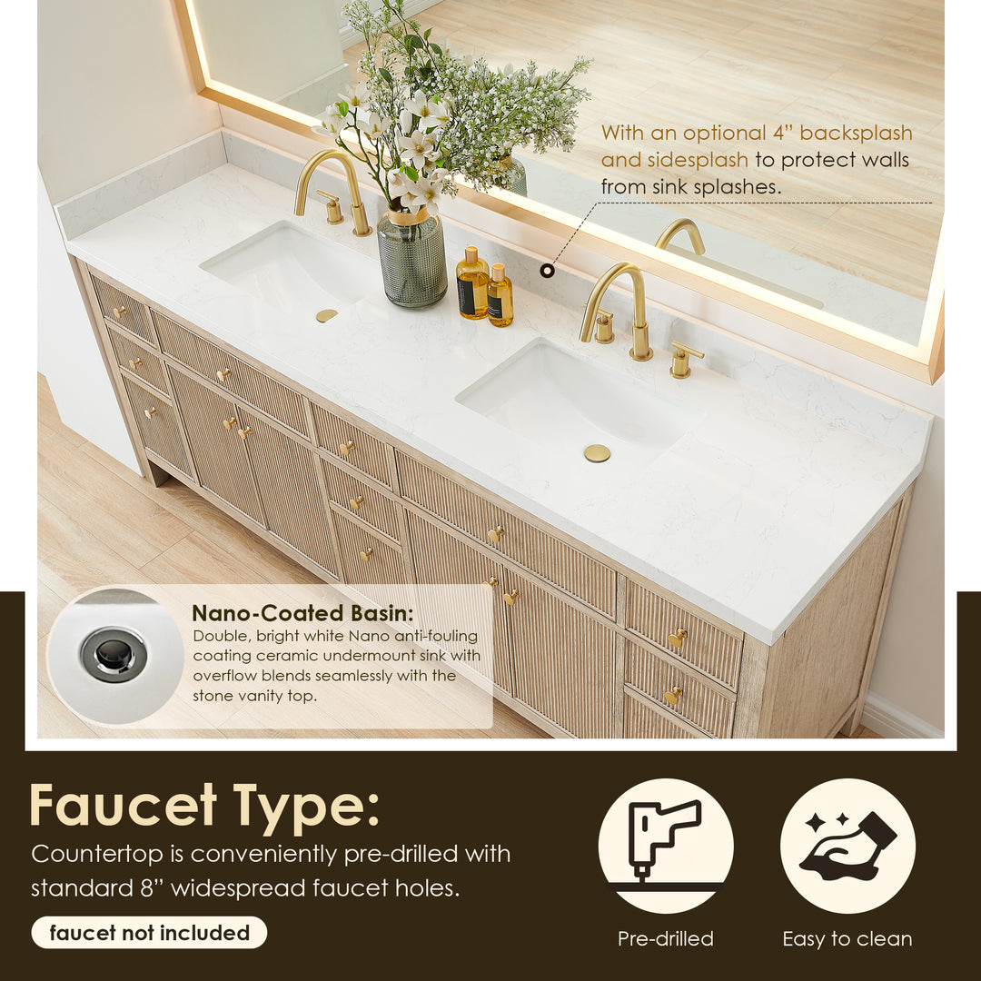 Cerrito 84" Double Bathroom Vanity