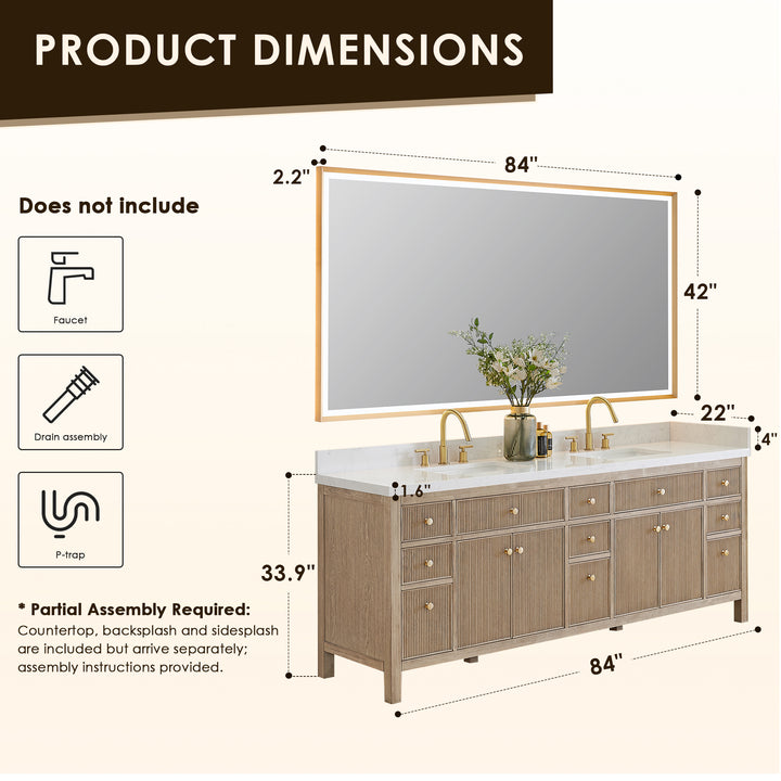 Cerrito 84" Double Bathroom Vanity