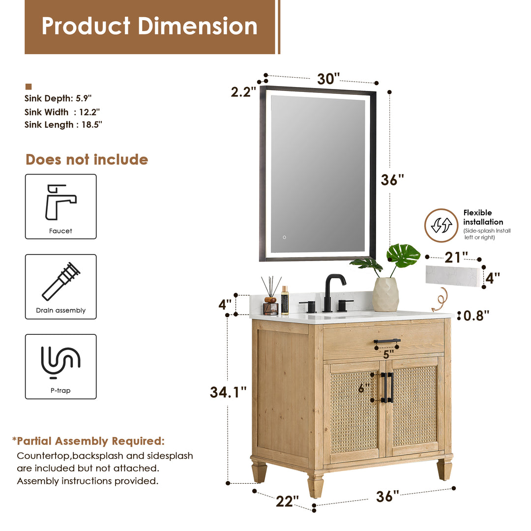 Salome 36" Single Bathroom Vanity