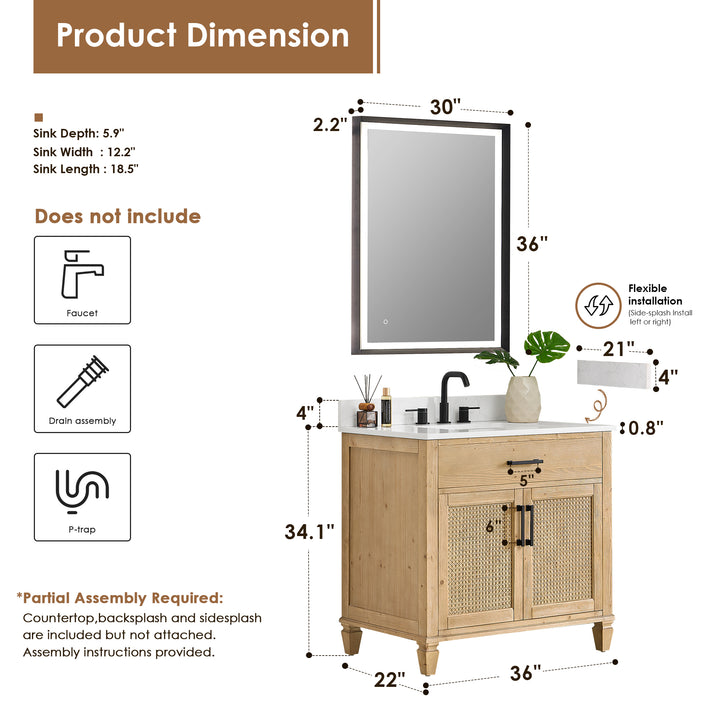 Salome 36" Single Bathroom Vanity