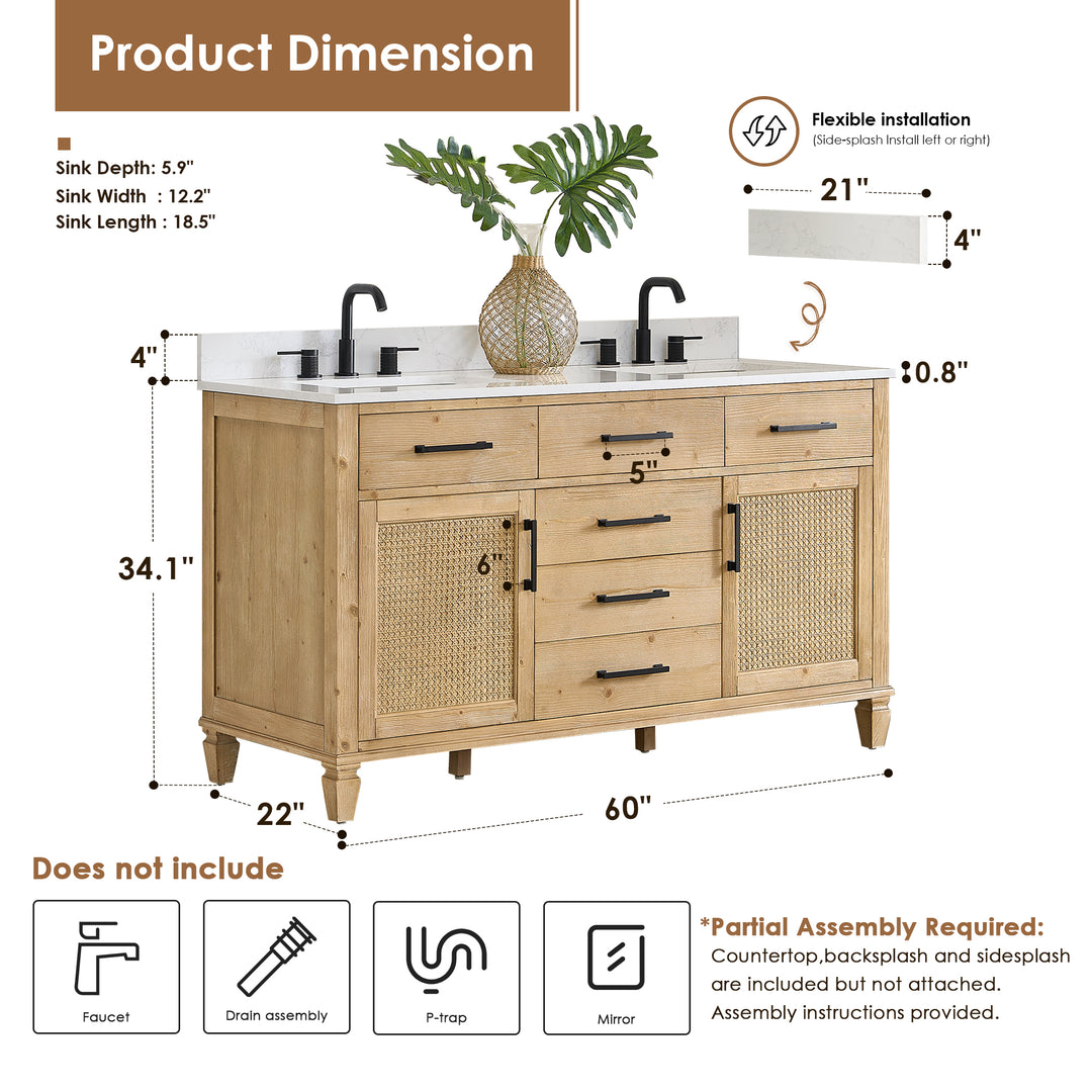 Salome 60" Double Bathroom Vanity