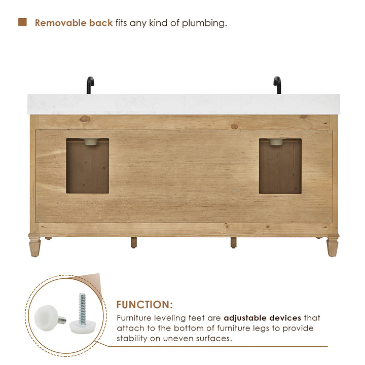 Salome 72" Double Bathroom Vanity