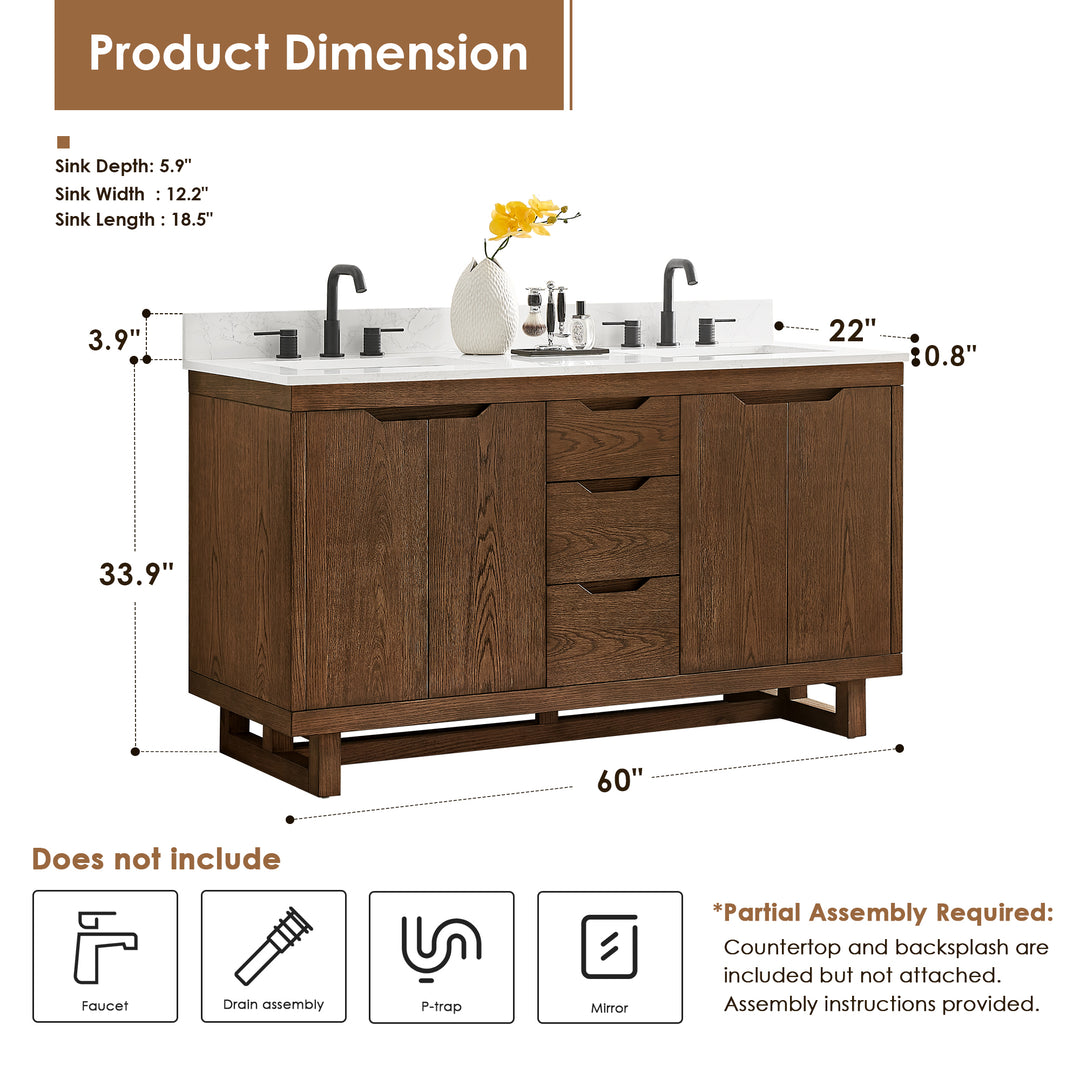 Mowry 60" Double Bathroom Vanity