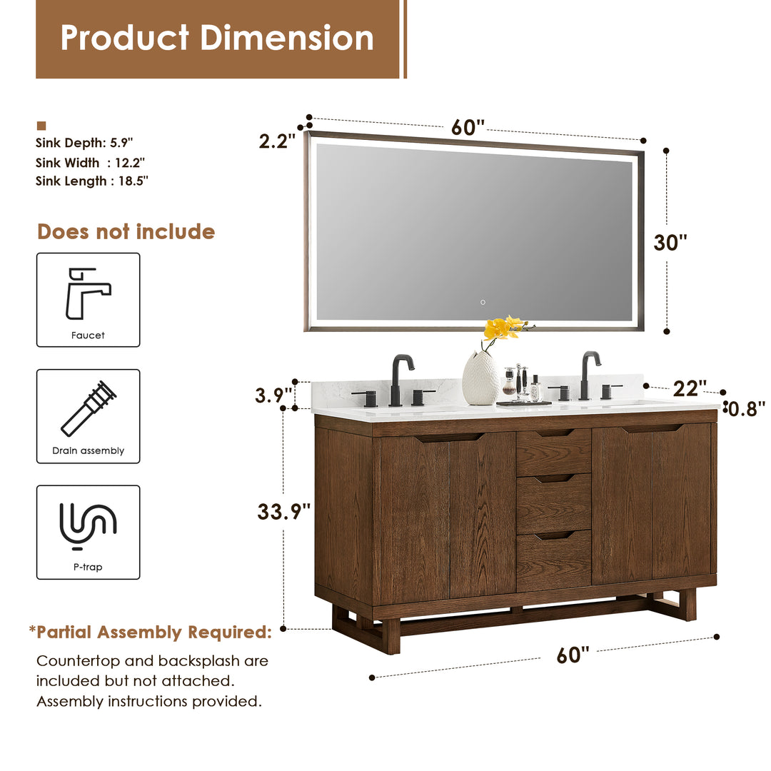 Mowry 60" Double Bathroom Vanity
