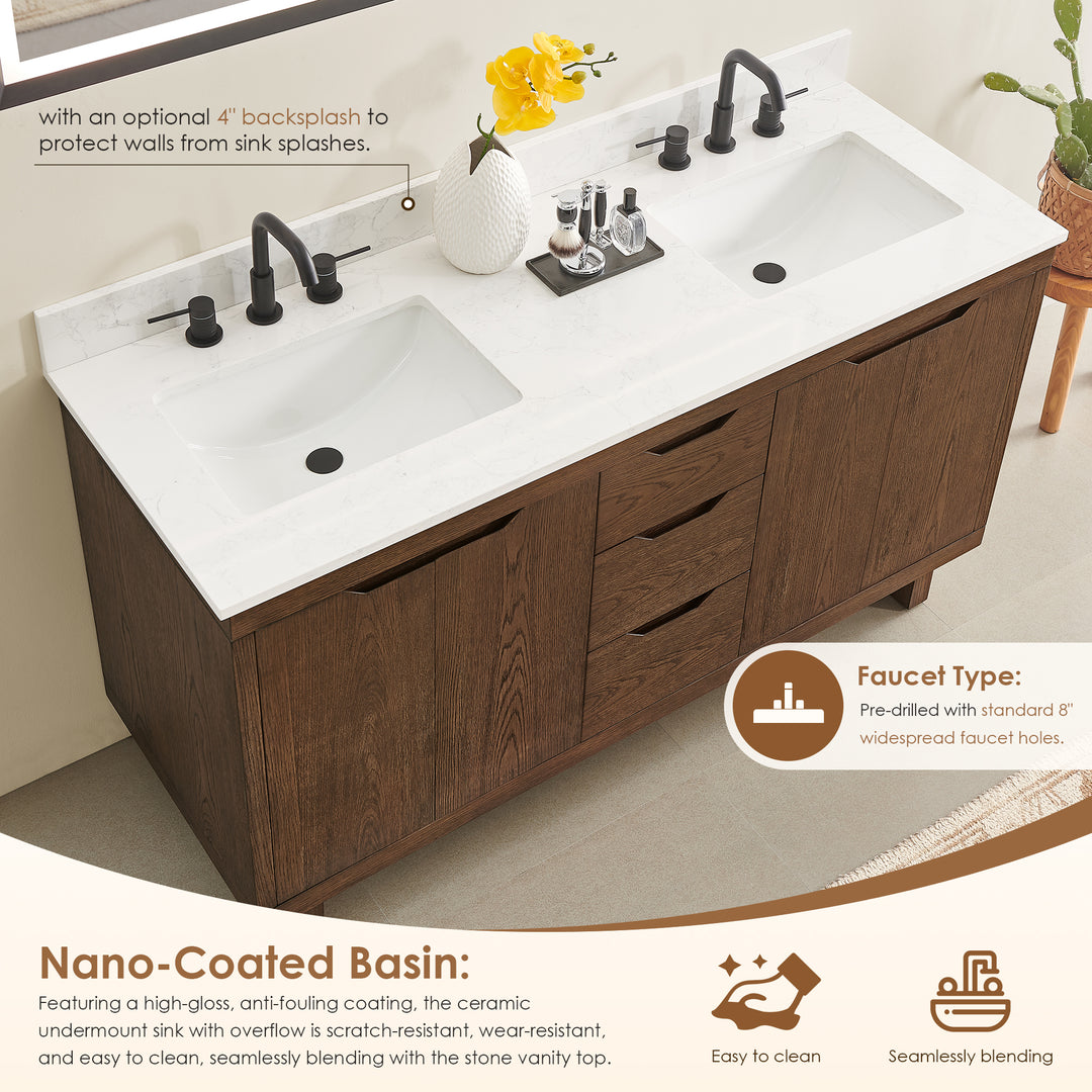 Mowry 60" Double Bathroom Vanity