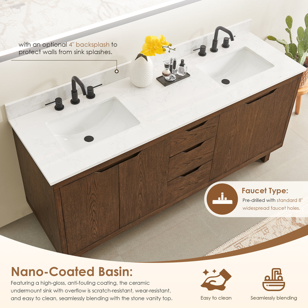 Mowry 72" Double Bathroom Vanity
