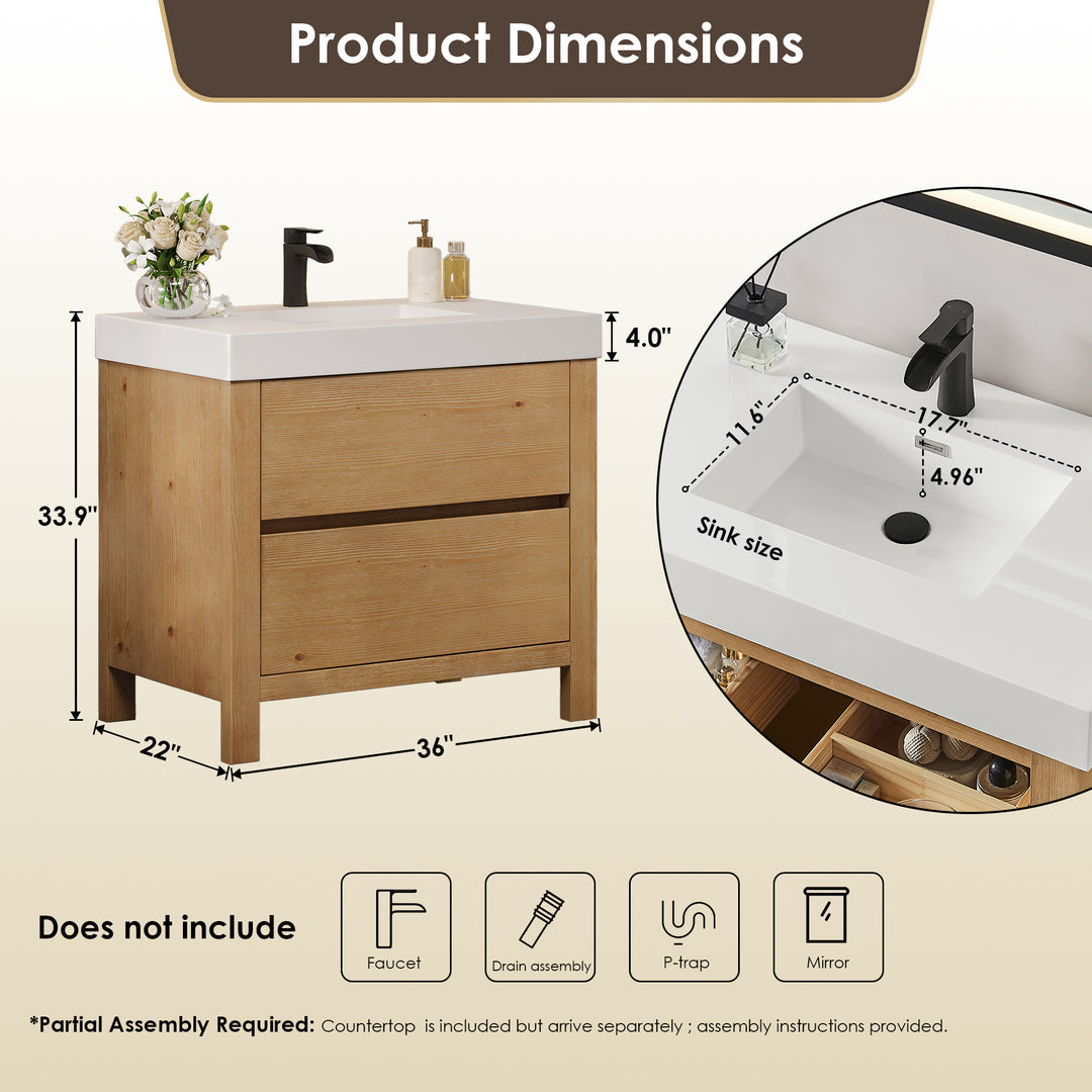 Cascadia 36" Single Bathroom Vanity