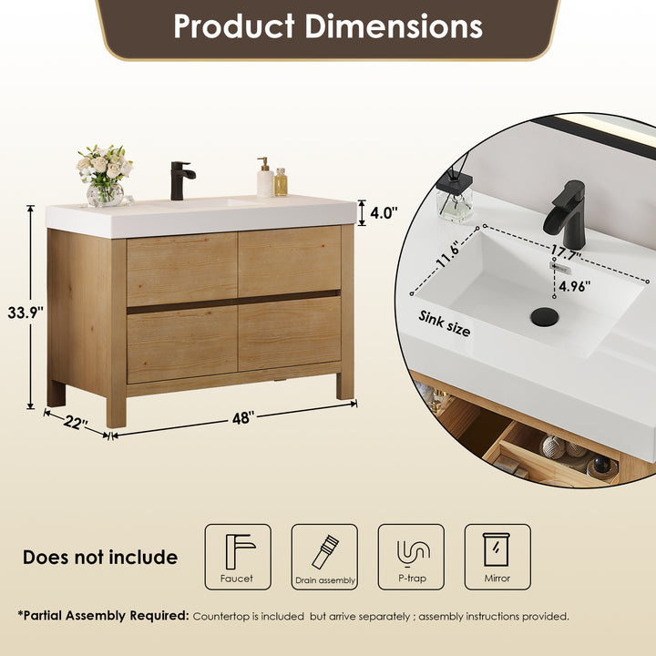 Cascadia 48" Single Bathroom Vanity