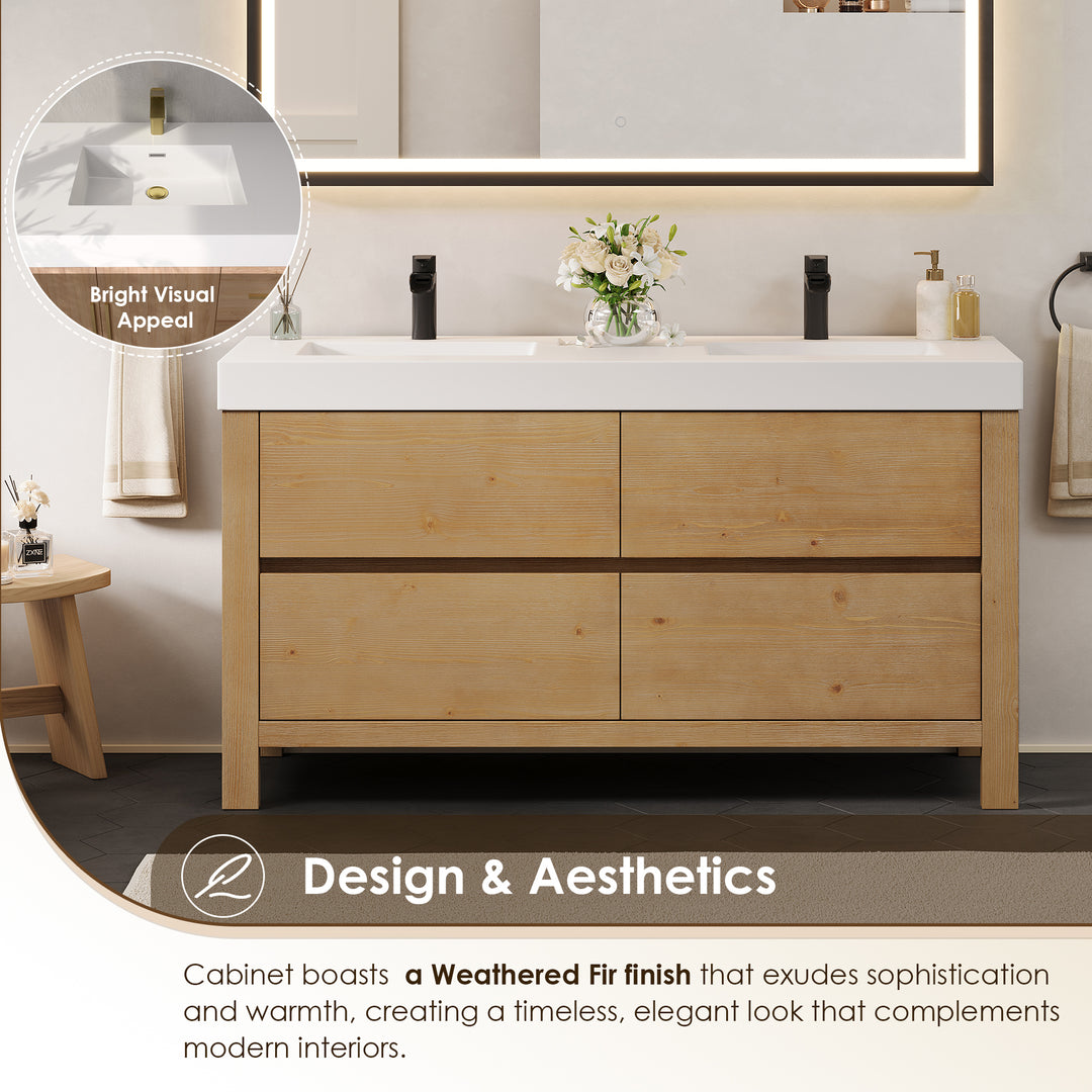 Cascadia 60" Double Bathroom Vanity