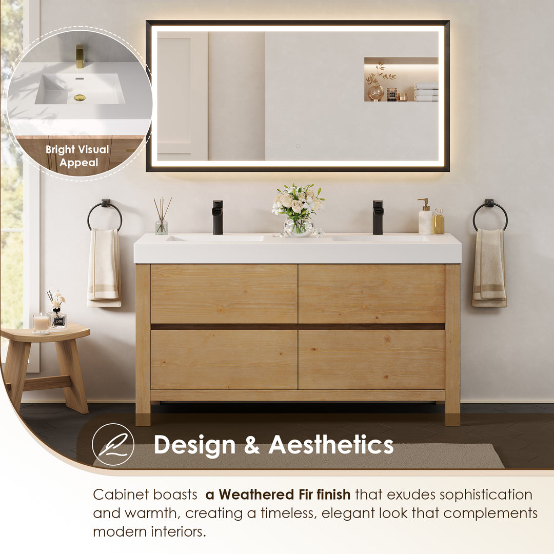 Cascadia 60" Double Bathroom Vanity