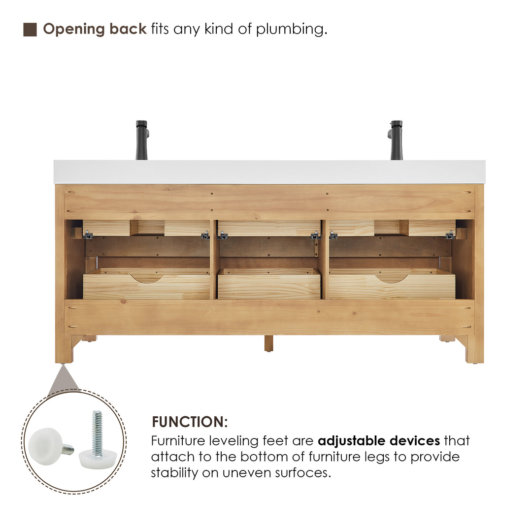 Cascadia 72" Double Bathroom Vanity