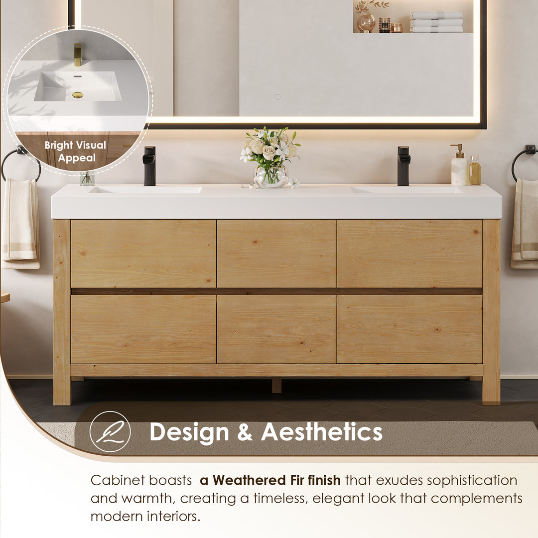 Cascadia 72" Double Bathroom Vanity
