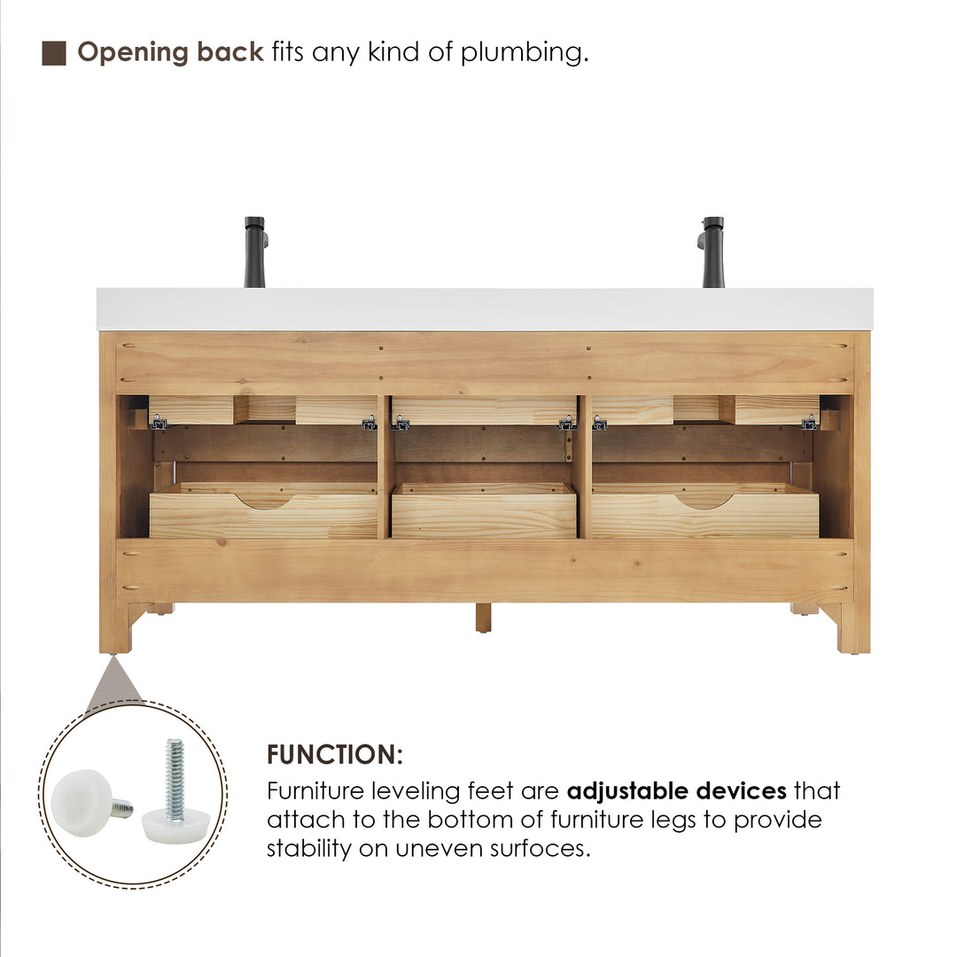 Cascadia 72" Double Bathroom Vanity