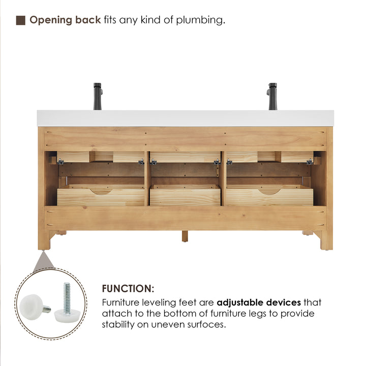 Cascadia 72" Double Bathroom Vanity