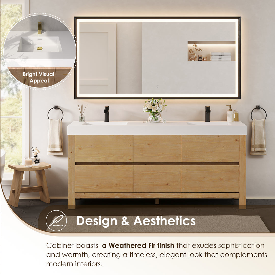 Cascadia 72" Double Bathroom Vanity