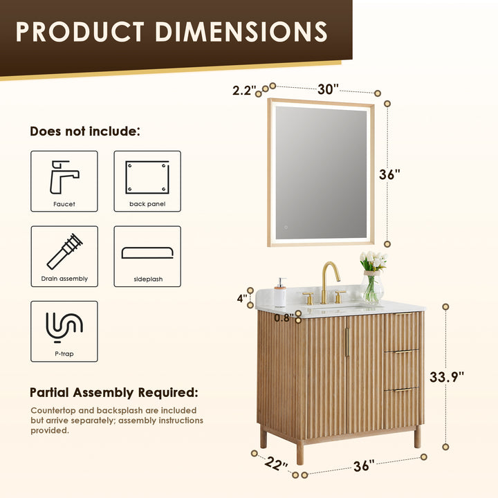 Sierra 36" Single Bathroom Vanity