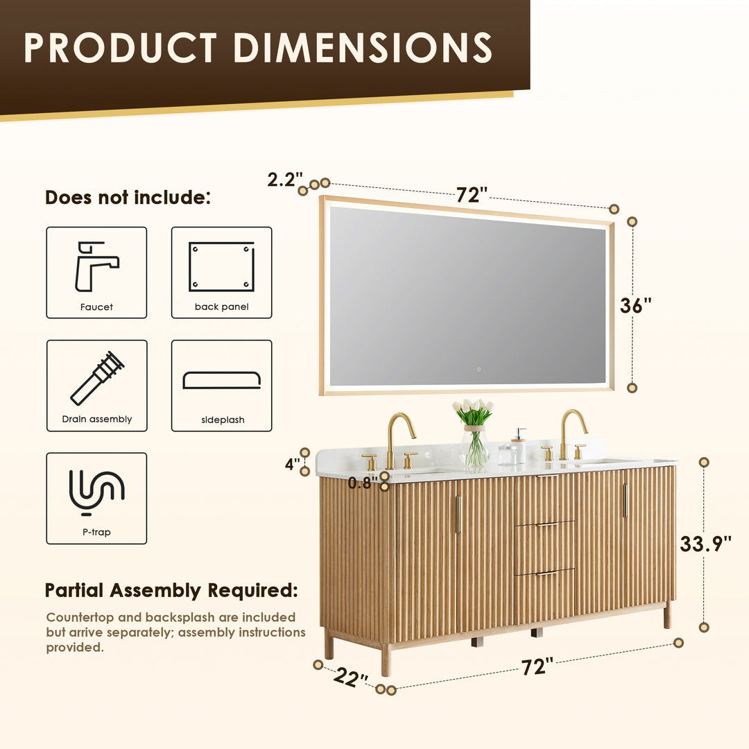 Sierra 72" Double Bathroom Vanity