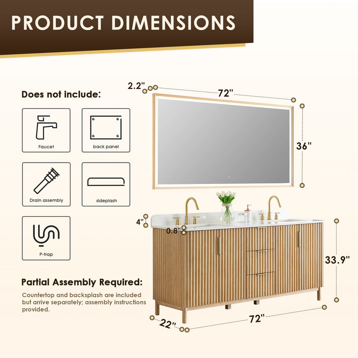 Sierra 72" Double Bathroom Vanity