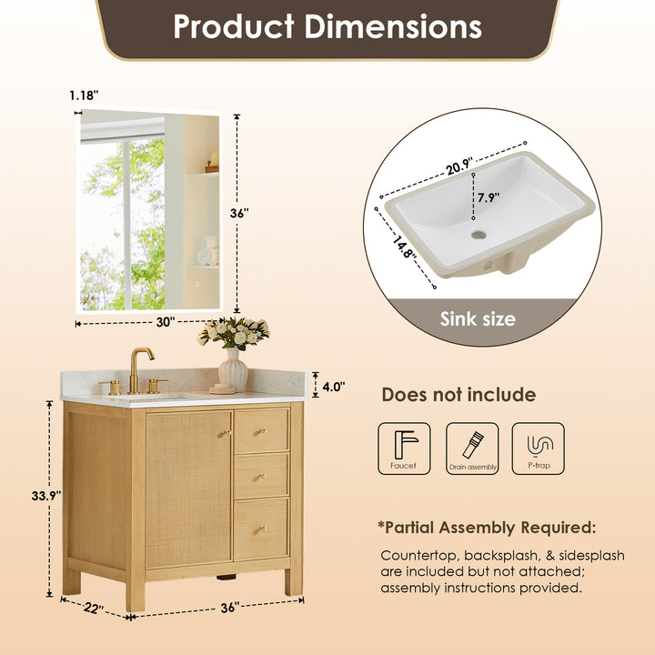 Cedar 36" Single Bathroom Vanity