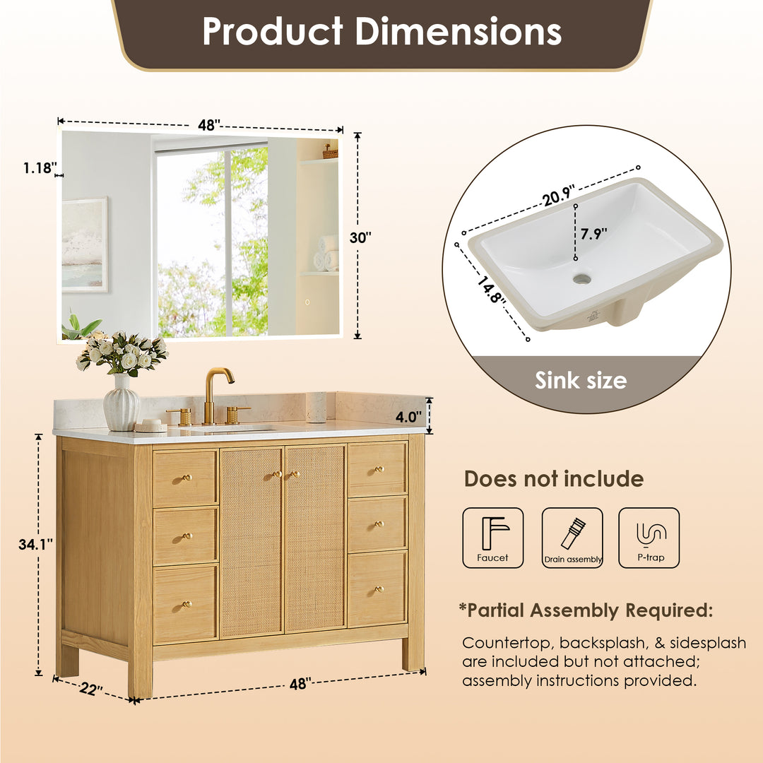 Cedar 48" Single Bathroom Vanity