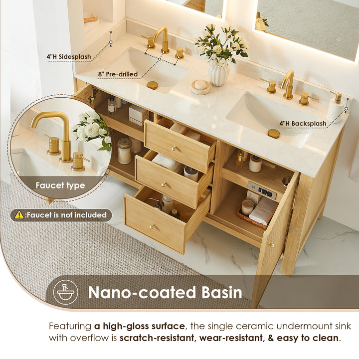 Cedar 60" Double Bathroom Vanity