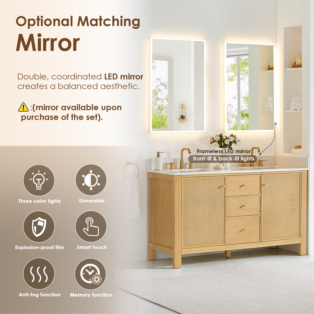 Cedar 60" Double Bathroom Vanity