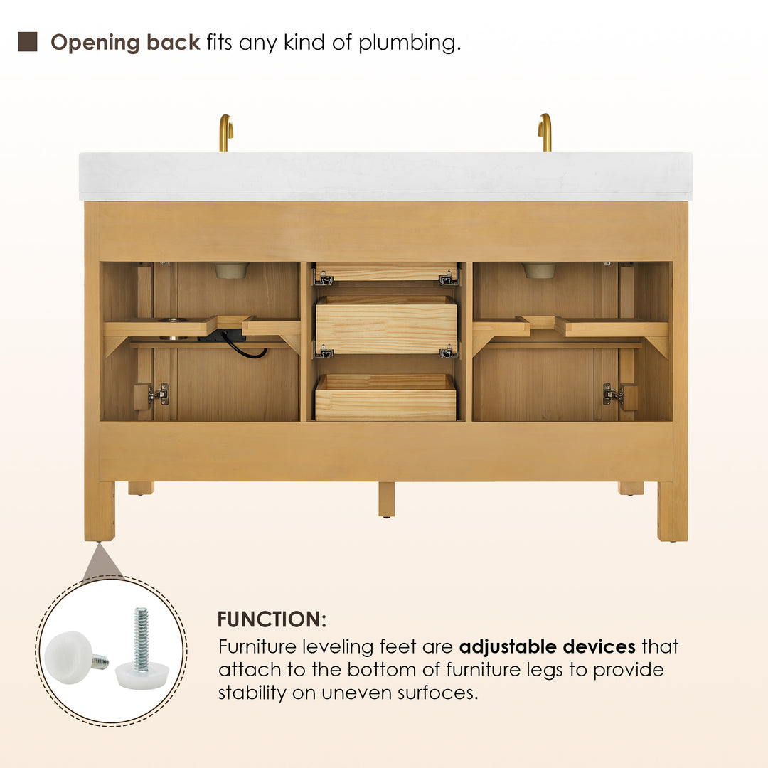 Cedar 60" Double Bathroom Vanity