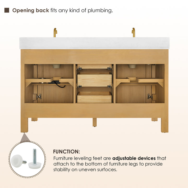 Cedar 60" Double Bathroom Vanity